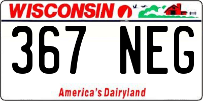 WI license plate 367NEG
