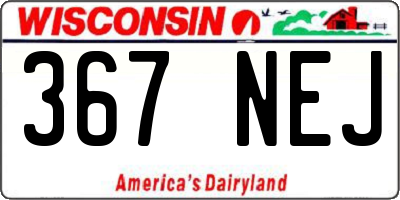 WI license plate 367NEJ