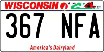 WI license plate 367NFA