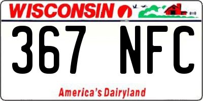 WI license plate 367NFC
