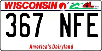 WI license plate 367NFE