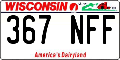 WI license plate 367NFF
