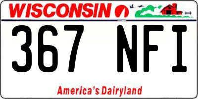 WI license plate 367NFI