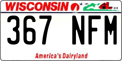 WI license plate 367NFM