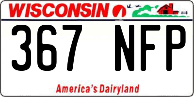 WI license plate 367NFP