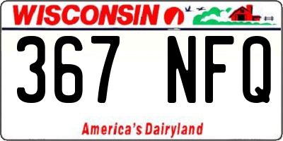 WI license plate 367NFQ