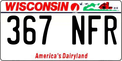 WI license plate 367NFR