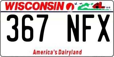 WI license plate 367NFX