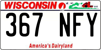 WI license plate 367NFY