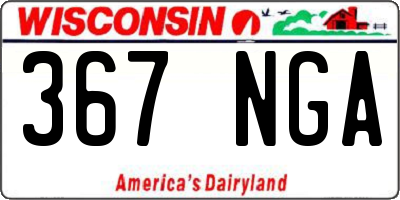 WI license plate 367NGA
