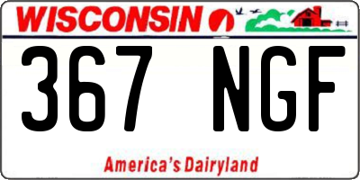 WI license plate 367NGF