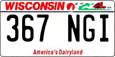 WI license plate 367NGI