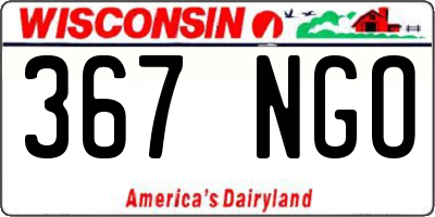 WI license plate 367NGO