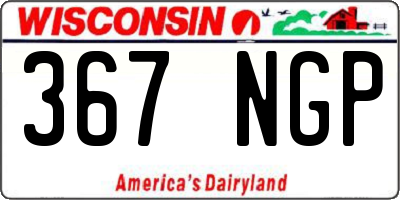 WI license plate 367NGP