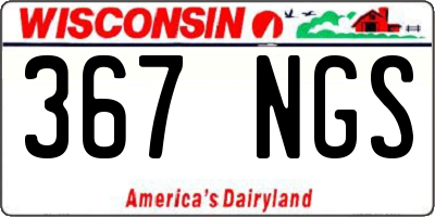 WI license plate 367NGS