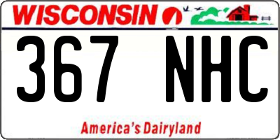 WI license plate 367NHC