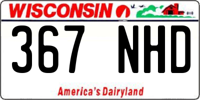 WI license plate 367NHD