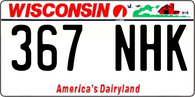 WI license plate 367NHK