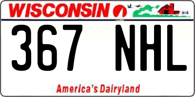 WI license plate 367NHL