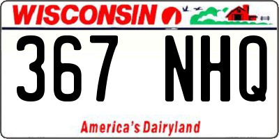 WI license plate 367NHQ