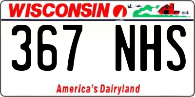 WI license plate 367NHS