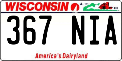 WI license plate 367NIA