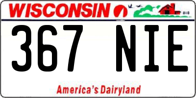 WI license plate 367NIE