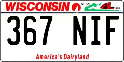 WI license plate 367NIF