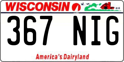 WI license plate 367NIG