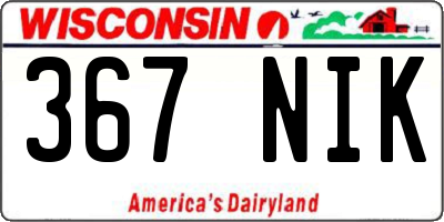 WI license plate 367NIK