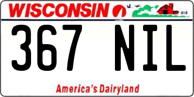 WI license plate 367NIL