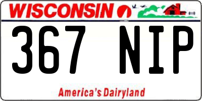 WI license plate 367NIP