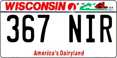 WI license plate 367NIR