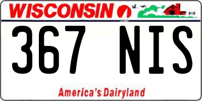 WI license plate 367NIS