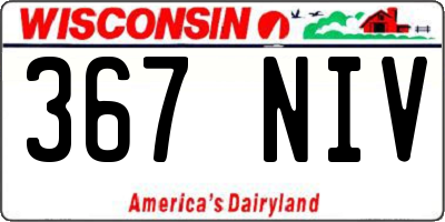 WI license plate 367NIV
