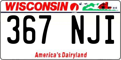 WI license plate 367NJI