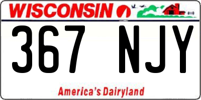 WI license plate 367NJY