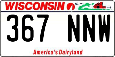 WI license plate 367NNW