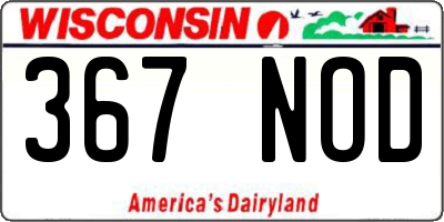 WI license plate 367NOD