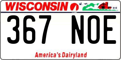 WI license plate 367NOE
