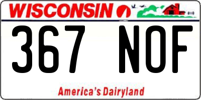 WI license plate 367NOF