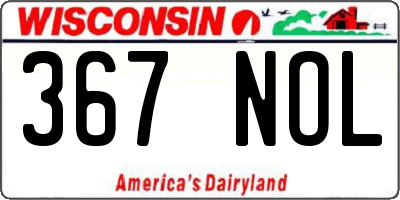 WI license plate 367NOL