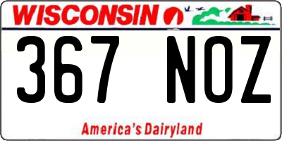 WI license plate 367NOZ