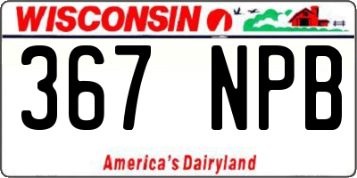 WI license plate 367NPB