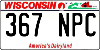 WI license plate 367NPC