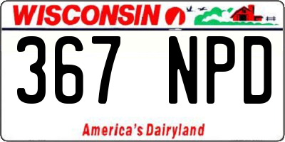 WI license plate 367NPD