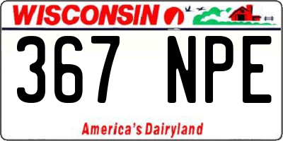 WI license plate 367NPE