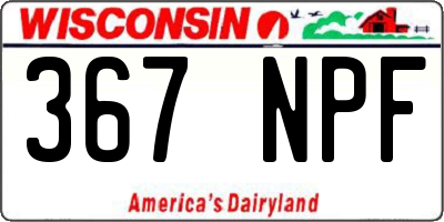 WI license plate 367NPF
