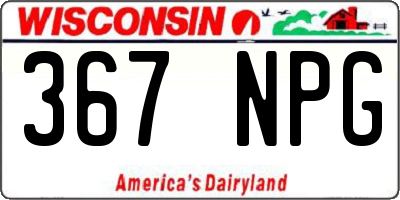 WI license plate 367NPG