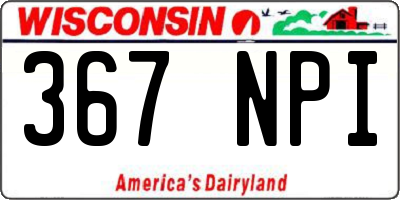 WI license plate 367NPI